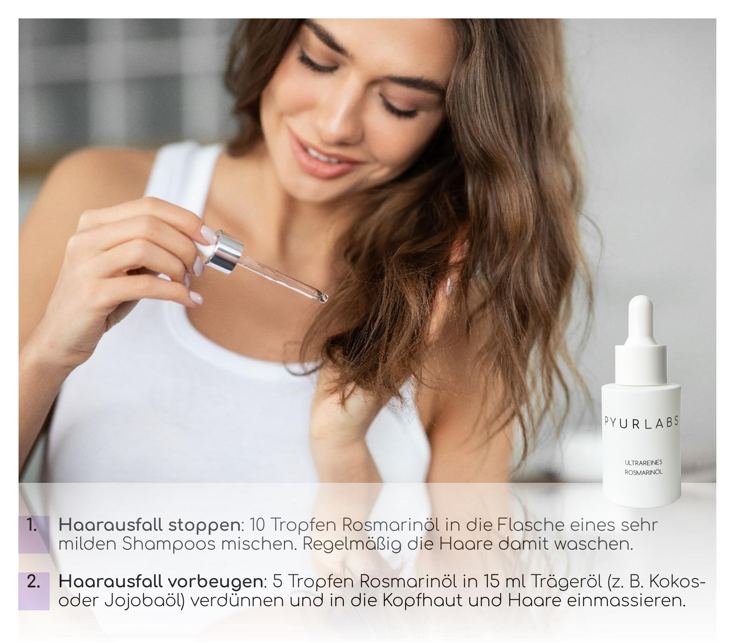 Ultrareines Rosmarinöl | Ph. Eur. | stimuliert Haarwachstum - stoppt Haarausfall