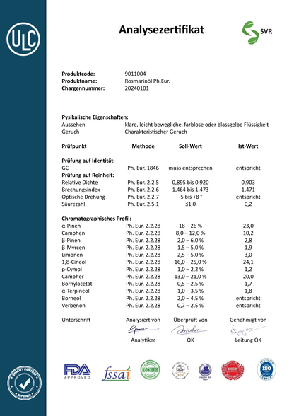 Ultrareines Rosmarinöl | Ph. Eur. | stimuliert Haarwachstum - stoppt Haarausfall